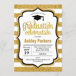 Graduation Party - White Gold Invitation