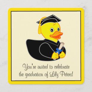 Graduation Party with Rubber Duck Graduate Invitation