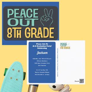 Graduation Peace Out 8th Grade Party Postcard