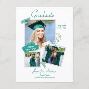 Graduation Photo Collage, Graduation Announcement Postcard