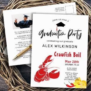Graduation Photo Crawfish Boil Party Invitation  Postcard