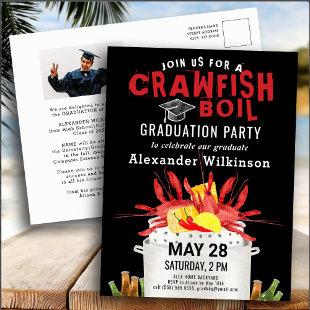 Graduation Photo Crawfish Boil Party Invitation Postcard