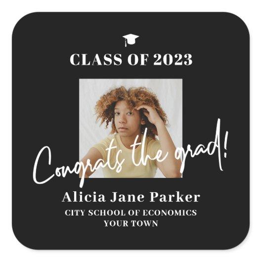 Graduation photo graduate class of 2023 congrats s square sticker