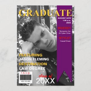 Graduation Photo Magazine Cover Invitation