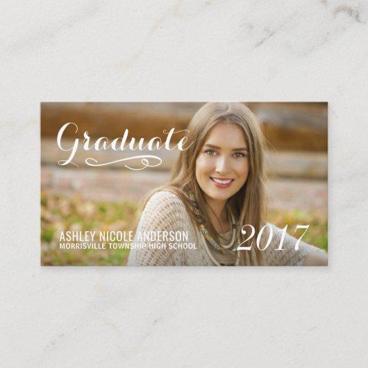 Graduation Photo Name Cards Elegant Script