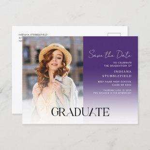 Graduation Photo Script Grad 2024 Save the Date Announcement Postcard