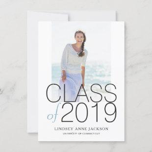 Graduation Photo Stylish Stacked Text Announcement