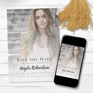 Graduation Photo Typography Save the Date Announcement