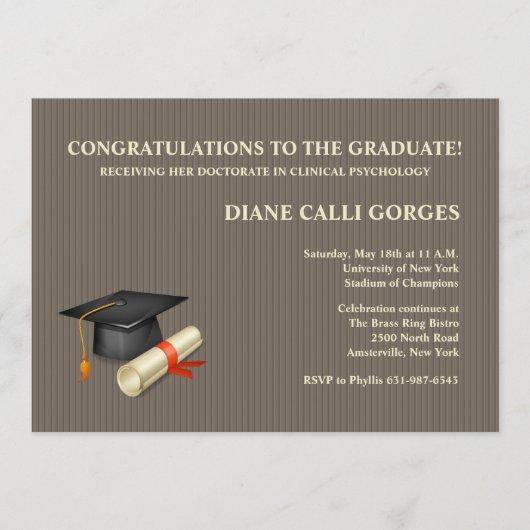 Graduation Pin Stripe Invitation