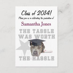 Graduation pitbull dog invitation