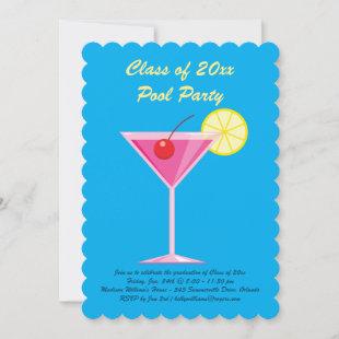 Graduation Pool Party Invitation in Blue