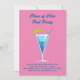Graduation Pool Party Invitation in Pink