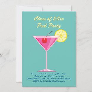 Graduation Pool Party Invitation in Turquoise