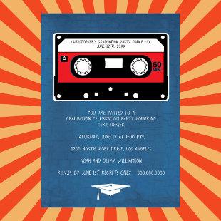 Graduation Retro Mix Tape Graduation Party Announcement