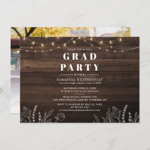 Graduation Rustic Photo Class of 2022 Grad Party Invitation