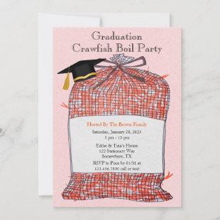 Graduation Sack Of Crawfish Boil Party Invitation
