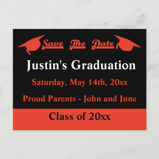 Graduation Save The Date Card - Orange