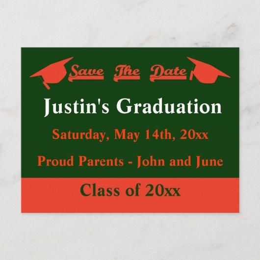 Graduation Save The Date Card - Orange