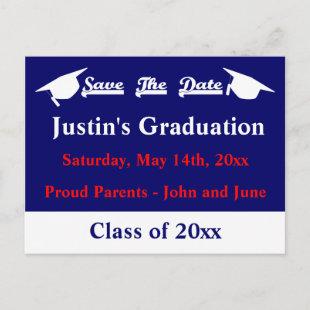 Graduation Save The Date Card With White