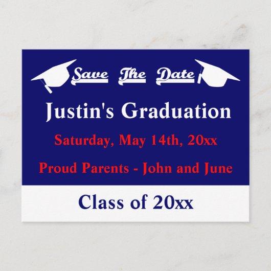 Graduation Save The Date Card With White