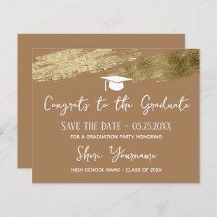Graduation Save the date Gold