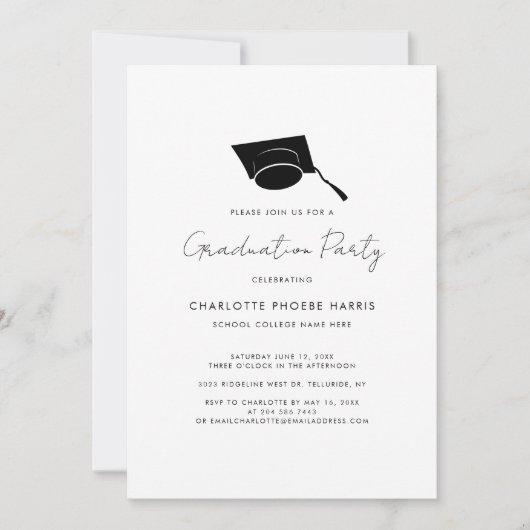 Graduation Script Red Elegant Grad 2024 Party Invitation