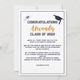 Graduation Scripture Orange Greeting Card