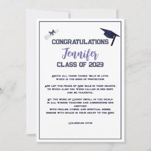 Graduation Scripture Purple Greeting Card