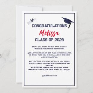 Graduation Scripture Red Greeting Card