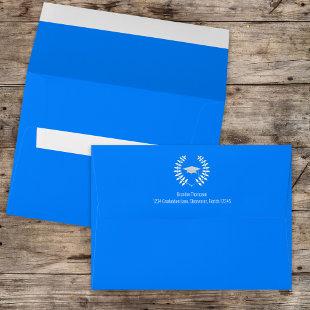 Graduation Simple Classic Laureate Azure Blue Envelope