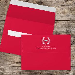 Graduation Simple Classic Laureate Crimson Red Envelope