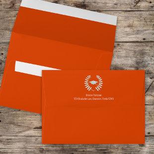 Graduation Simple Classic Laureate Orange Envelope