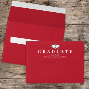 Graduation Simple Classic Modern Cardinal Red Envelope