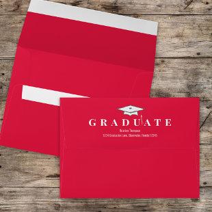 Graduation Simple Classic Modern Crimson Red Envelope