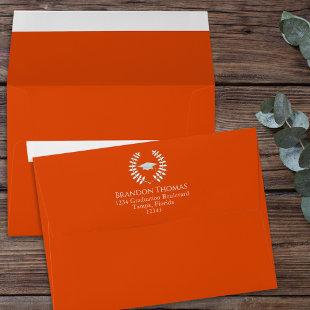 Graduation Simple Modern Classic Bright Orange Envelope