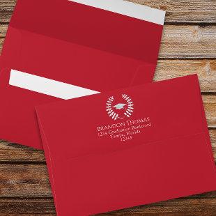 Graduation Simple Modern Classic Cardinal Red Envelope