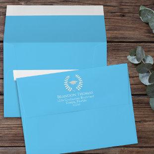 Graduation Simple Modern Classic Light Blue Envelope