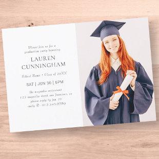 Graduation Simple Modern Minimalist Photo Invitation