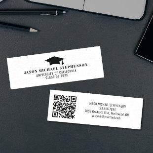 Graduation simple qr code name card