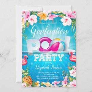 Graduation Summer Pool Party Invitation