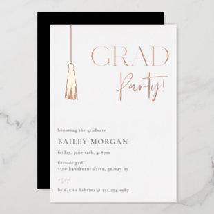 Graduation Tassel Grad Party Foil Invitation