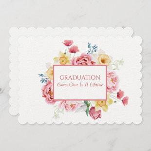 Graduation Tea Daughter Pink Peonies Invitation