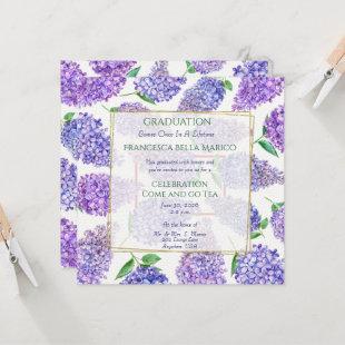 Graduation Tea Daughter Purple Lilacs Invitation
