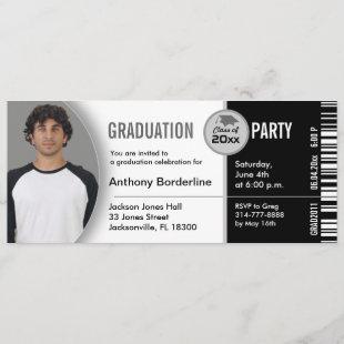 Graduation Ticket Party Invitation TKT313 Black