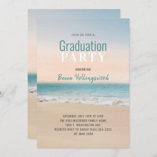 Graduation Tropical  Beach Theme Party Invitation