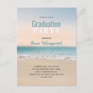 Graduation Tropical  Beach Theme Party Invitation Postcard