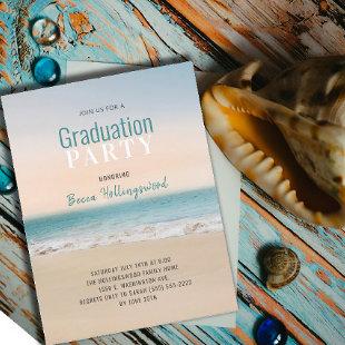 Graduation Tropical  Beach Theme Party Invitation Postcard
