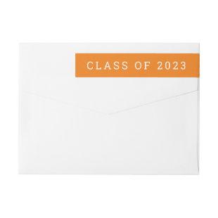 Graduation Wraparound Orange Return Address Label