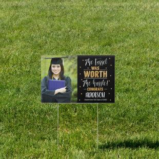 Graduation Yard Sign Gold and Black