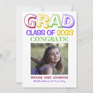 Graduation year middle school photo announcement
